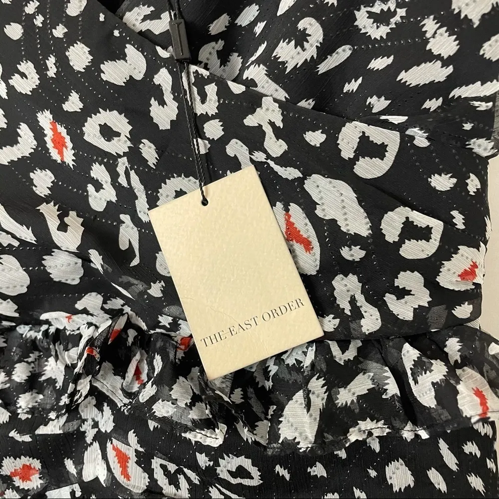 New The East Order Skye Leopard Mini Dress Ruffle - Image 7