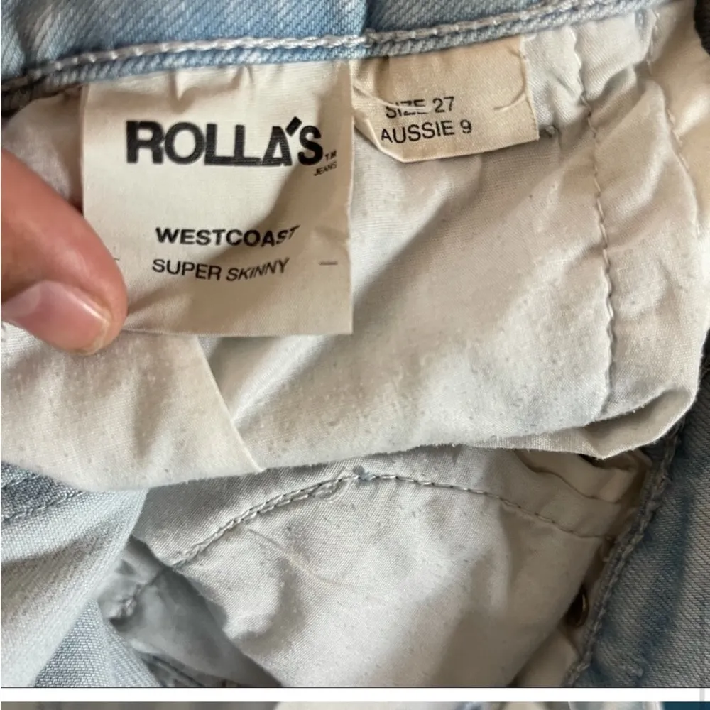 Rolla's Westcoast Super Skinny High Waist Jeans Distressed Light Blue Wash Sz 27 - Image 8