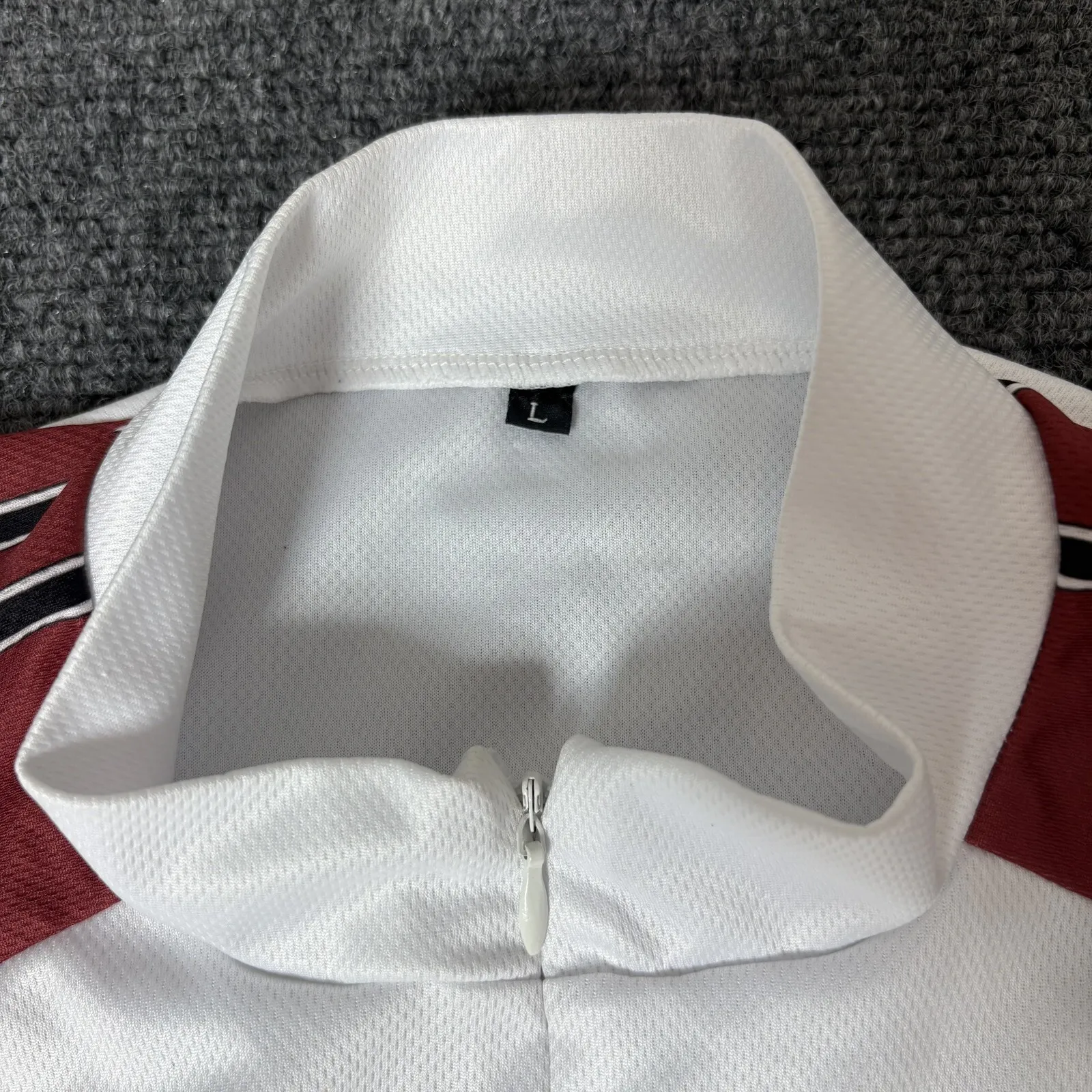 Lighthouse Hospice Jersey Adult L White Red‎ Half Zip Polyester Back Pockets Size L - Image 5