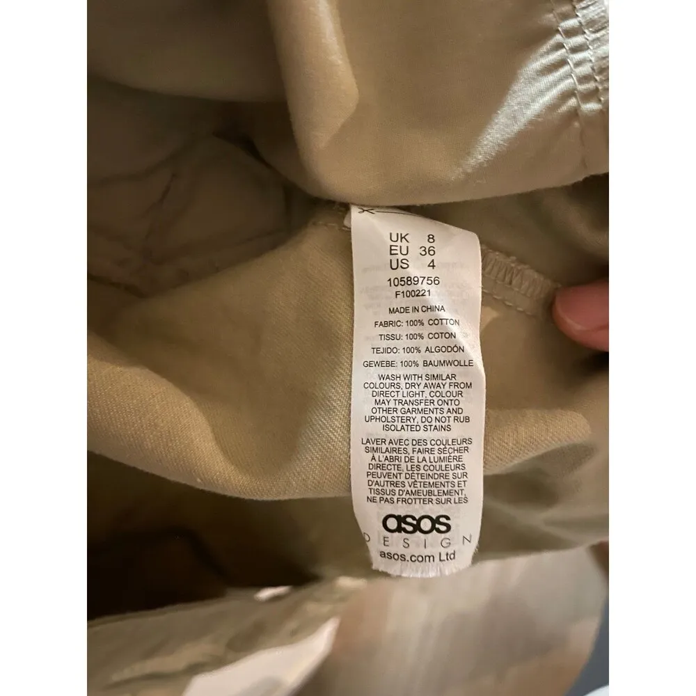 ASOS  Hooded button up Longline cotton Jacket in Khaki oversized y2k 90’s us 4 - Image 10