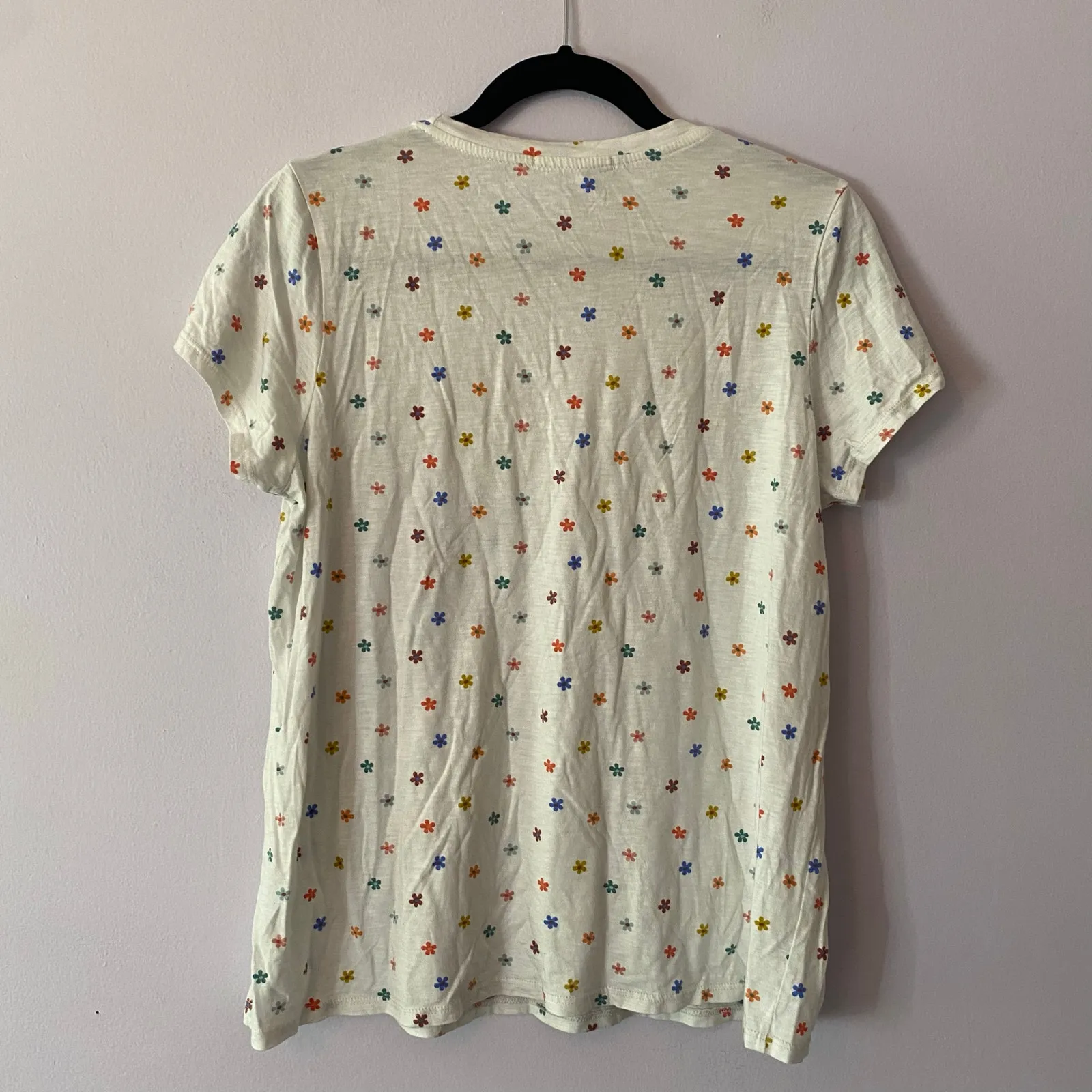 Marine Layer Daisy Swing White Floral Short Sleeve Tee T-Shirt Women's Medium - Image 6