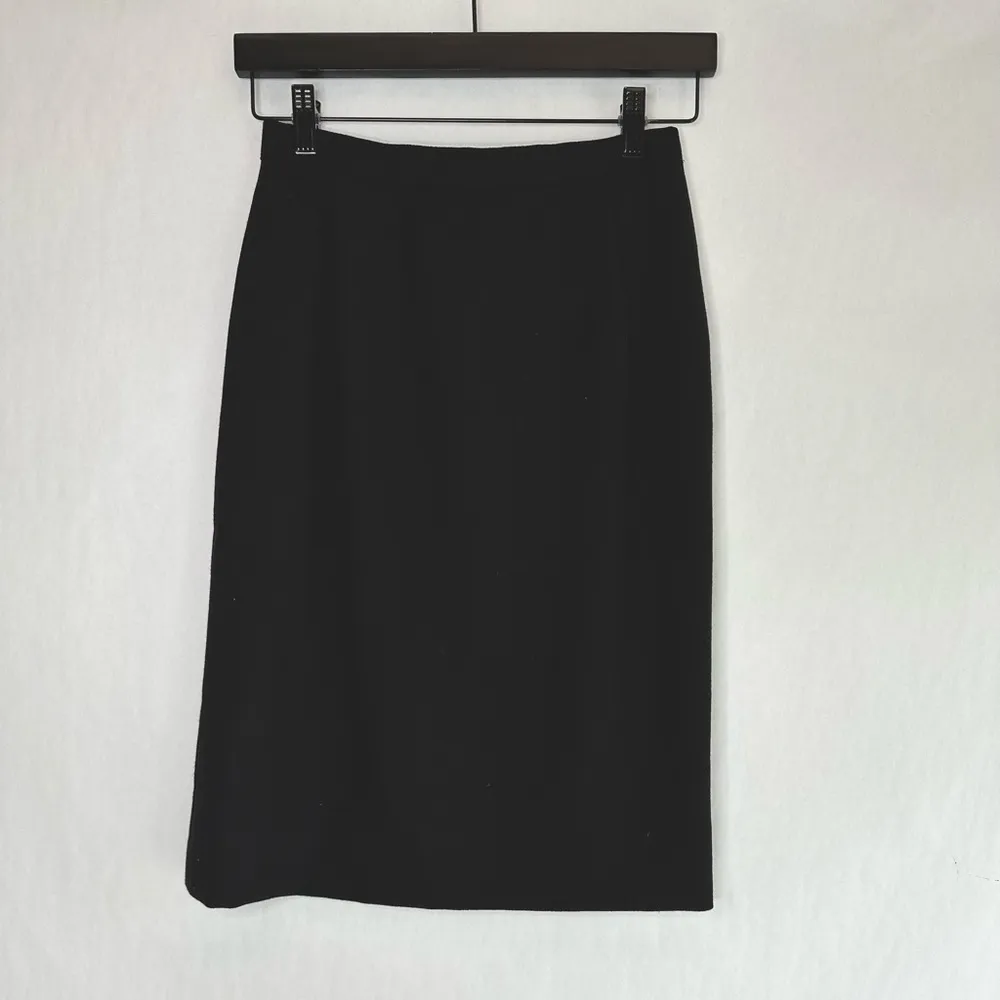 Carolina Herrera Wool Pencil Midi Black Skirt Size 8 - Image 8