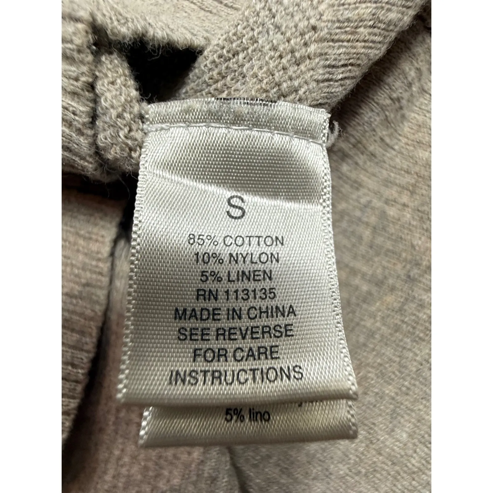 Leo Nicole Womens Cardigan Open Front Beige Knit Sweater Size S‎ Small - Image 6