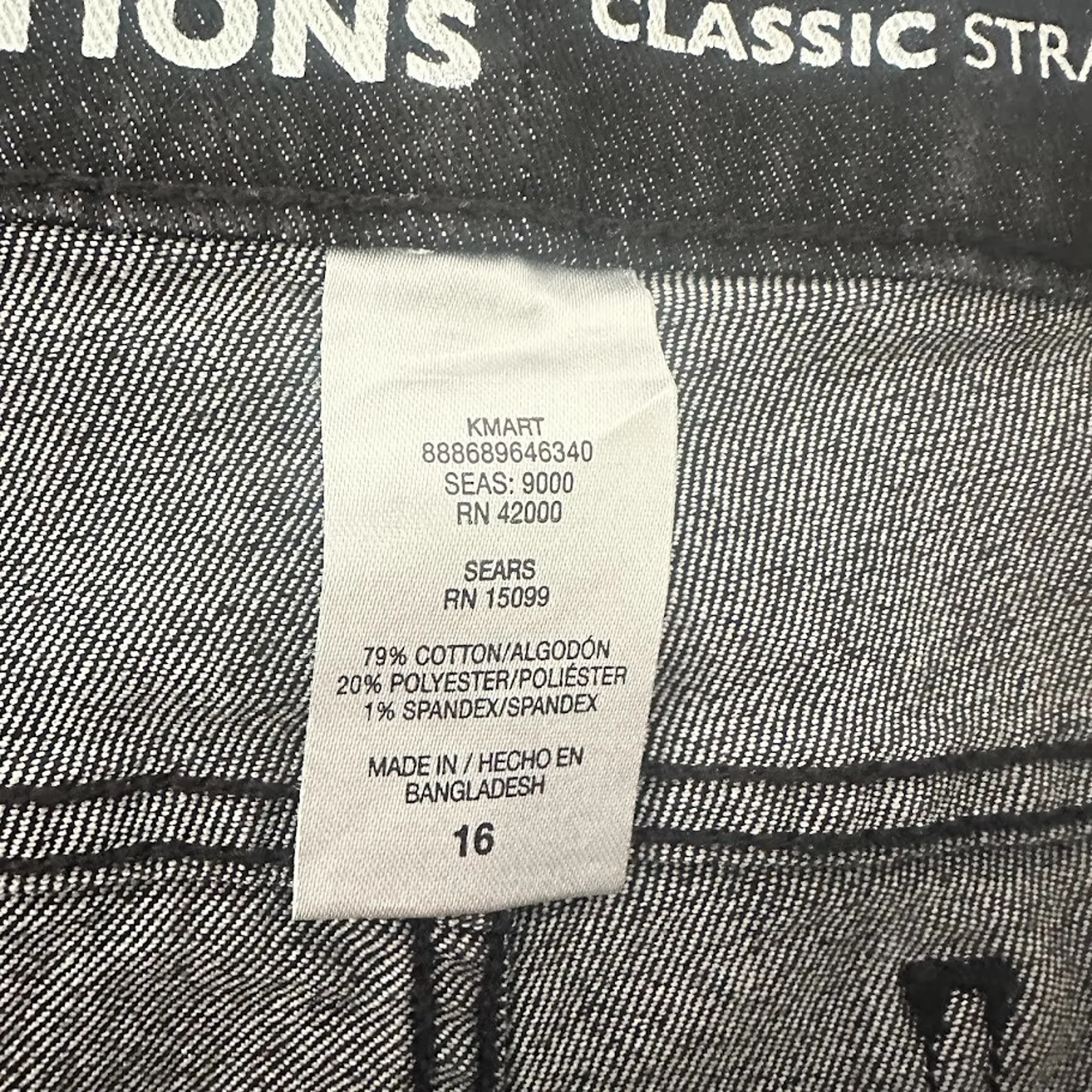 Denim 24/7 Womens Straight Jeans Size 22W Black Stretch High Rise - Image 6