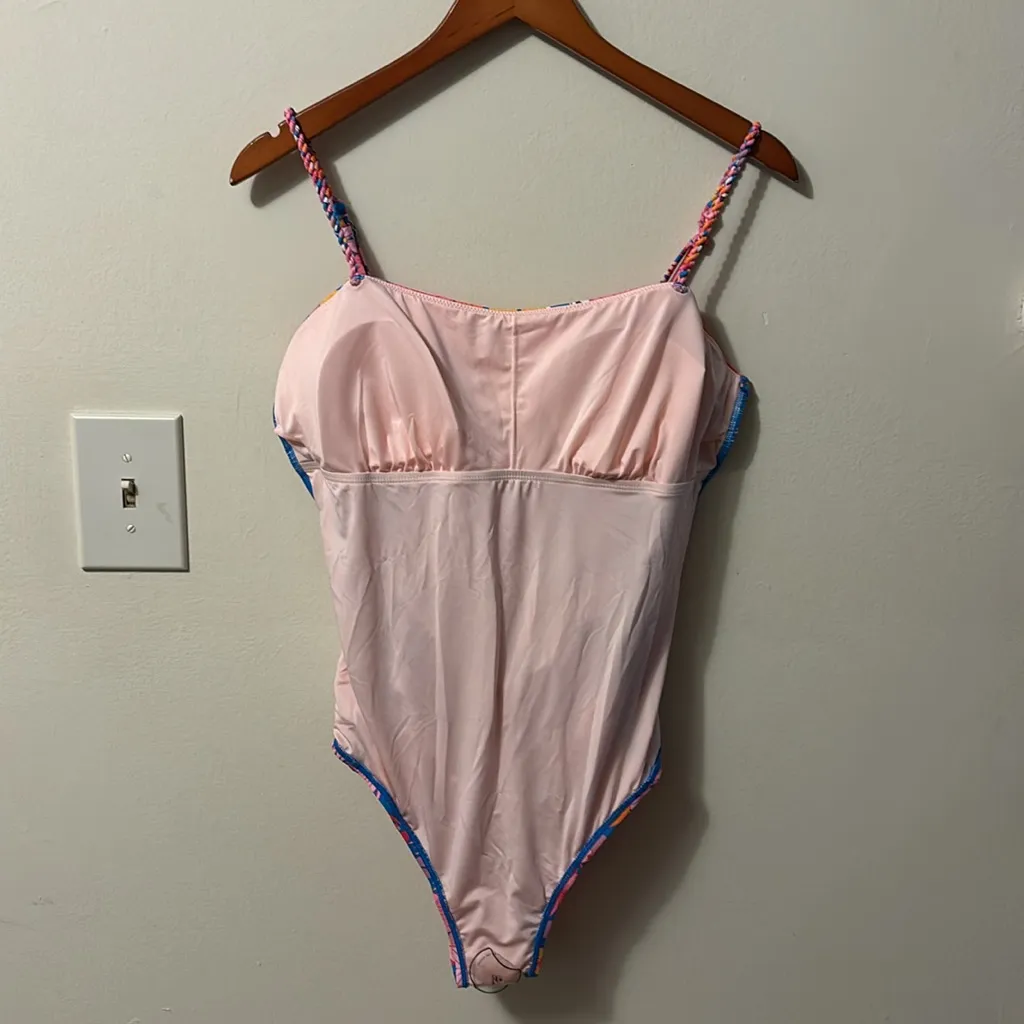 Cupshe Women’s Floral One Piece - Pink and Orange - Image 4