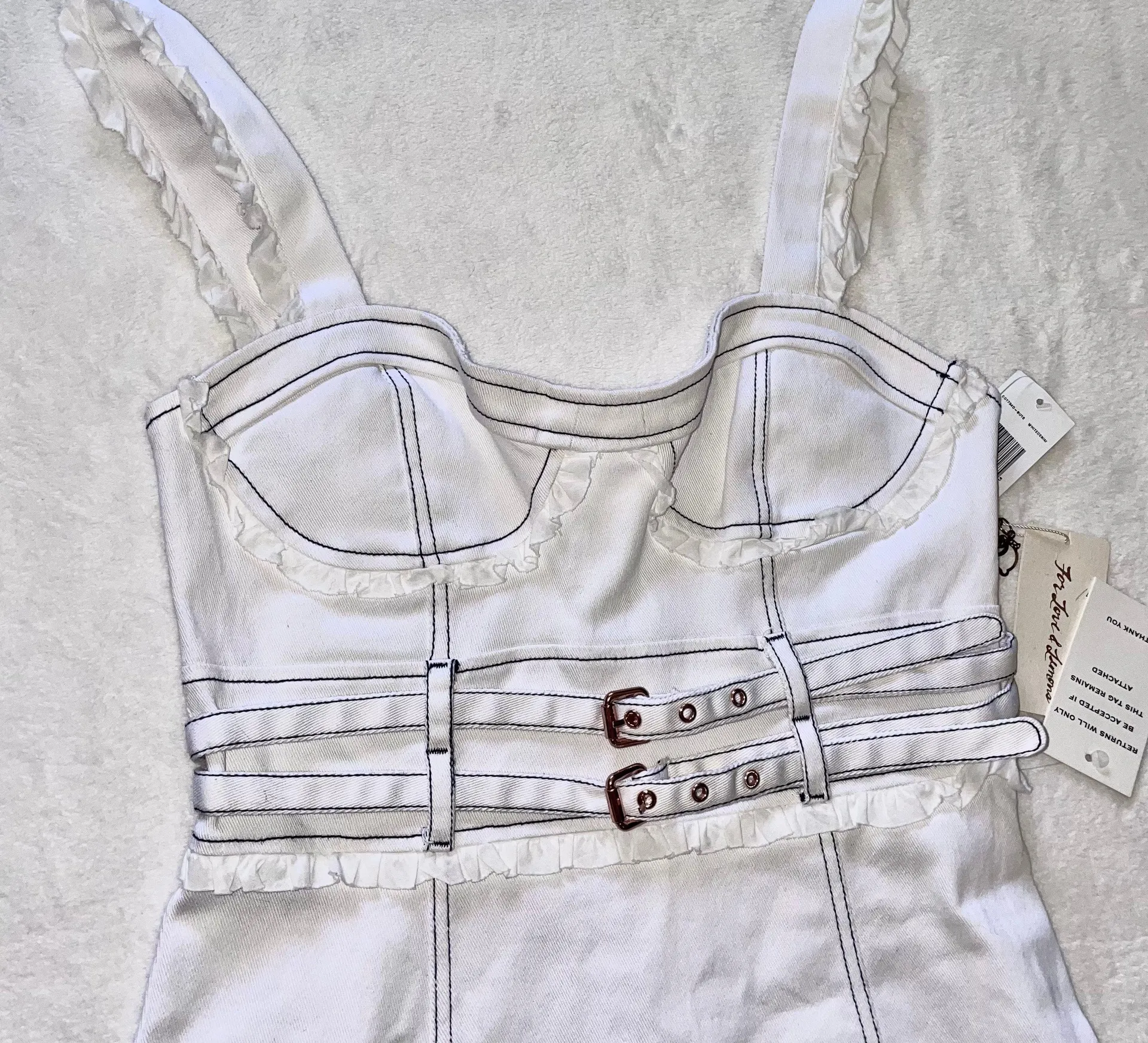 NWT For Love and Lemons Daria Denim Mini Dress size Large - Image 4