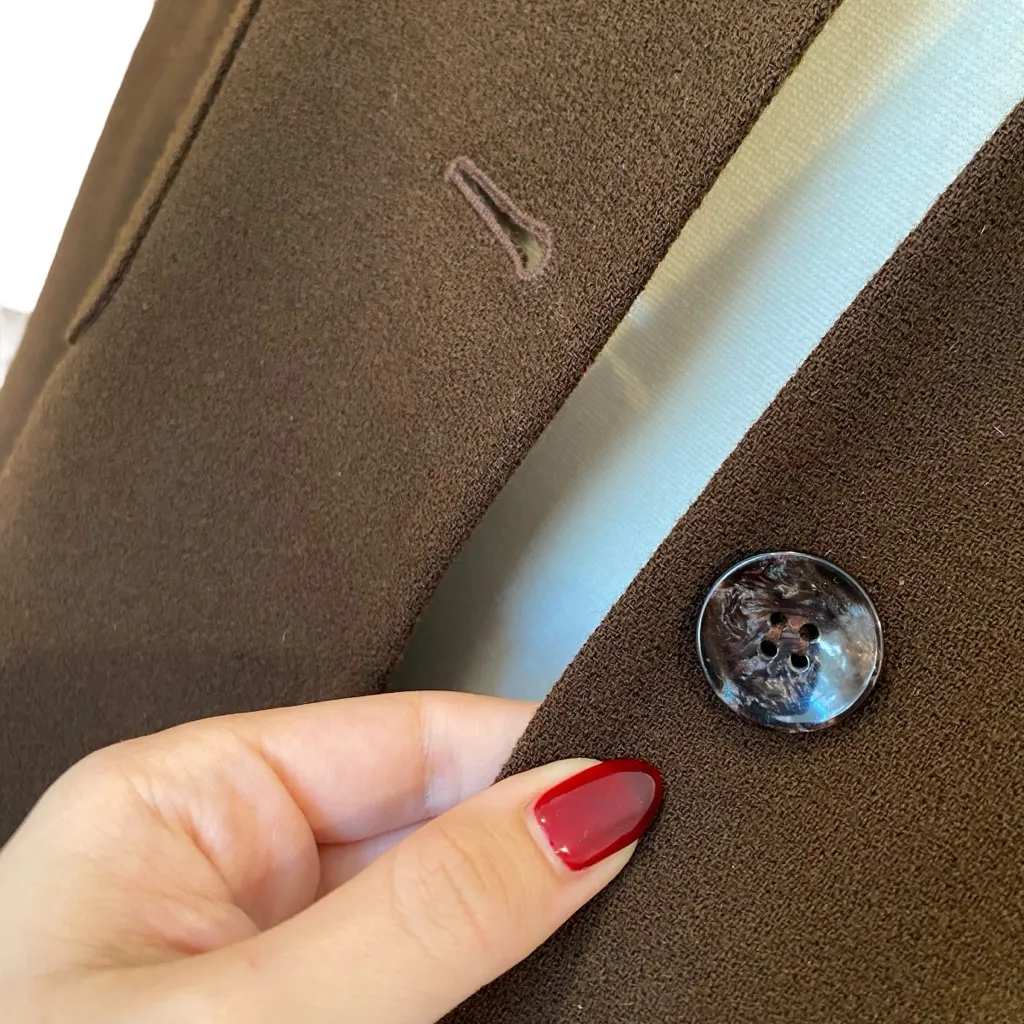 Jones New York Brown Wool Collarless Blazer - Image 2