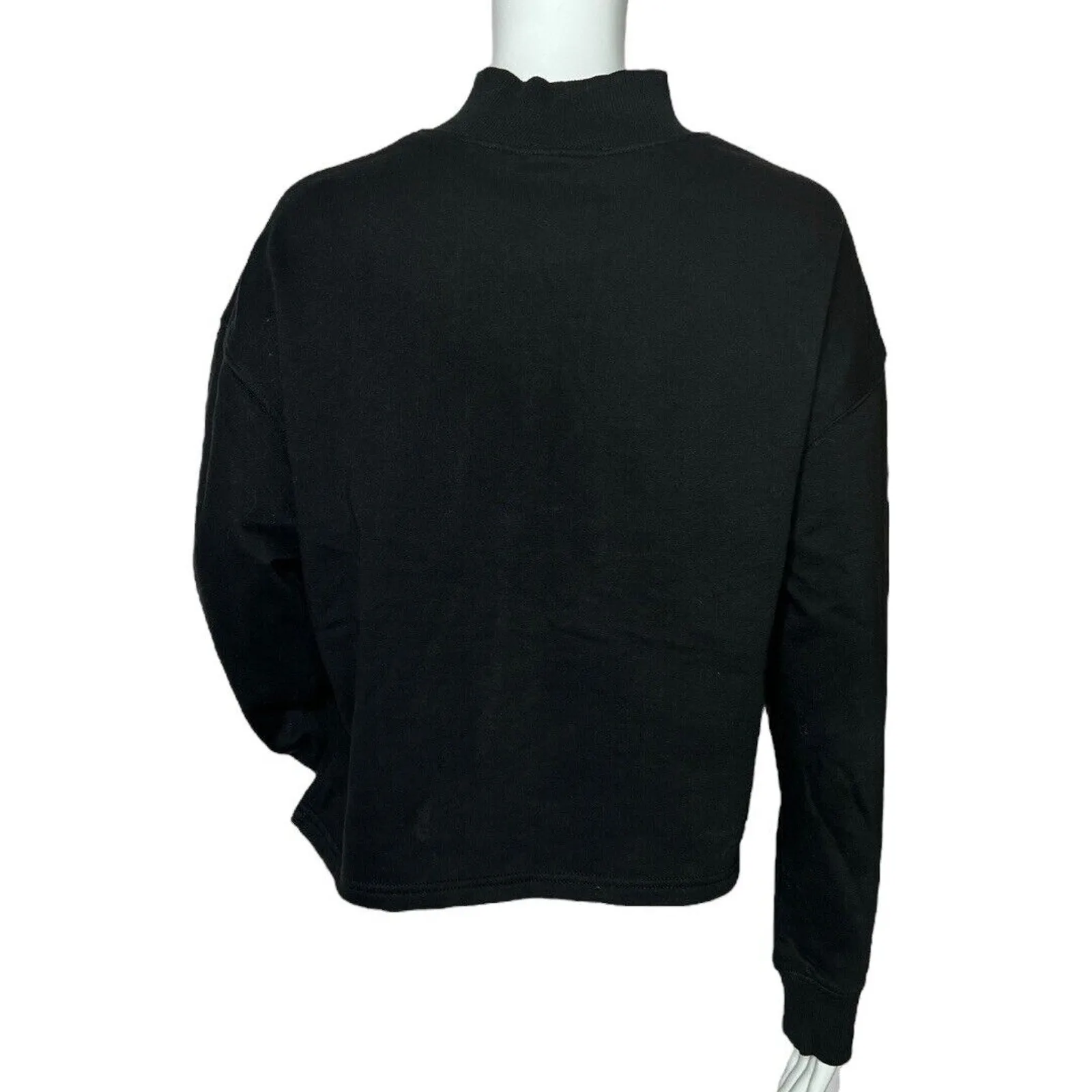 Zara Shirt‎ Womens Small Black White New York Forever Crop Sweatshirt Neutral - Image 3