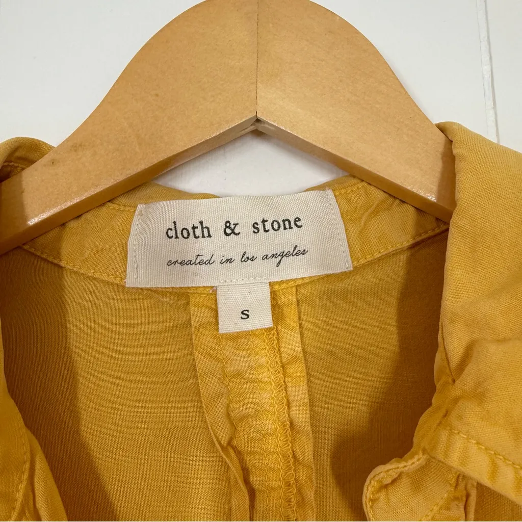 Cloth & Stone Yellow Button Down Long Sleeve Shirt - Image 7