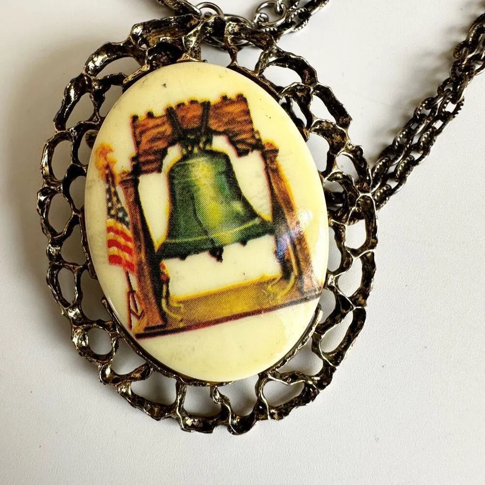 Liberty Bell Patriotic American Pendant/brooch Necklace - Image 8