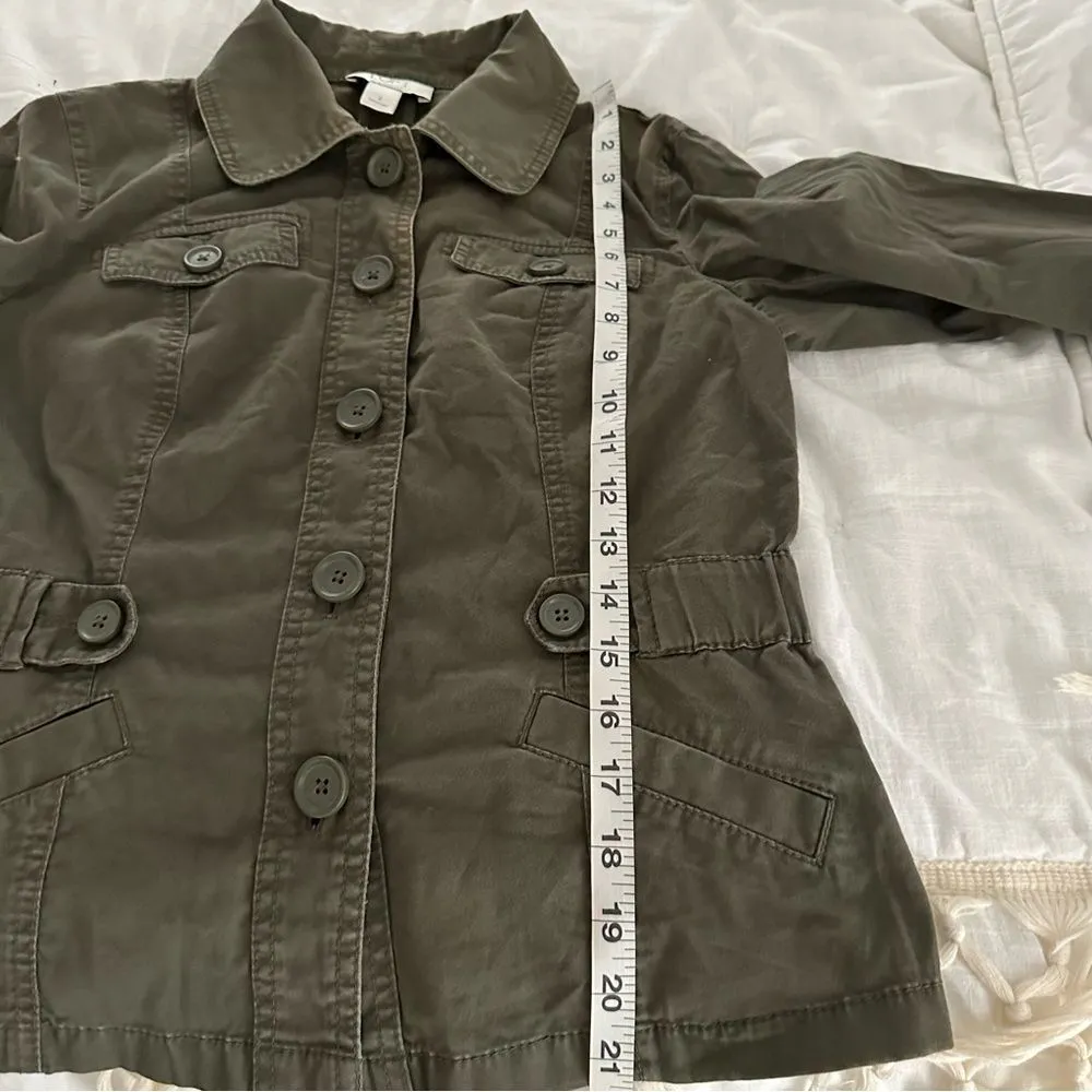 Olive Green Ann Taylor Loft Green Shacket - Image 6