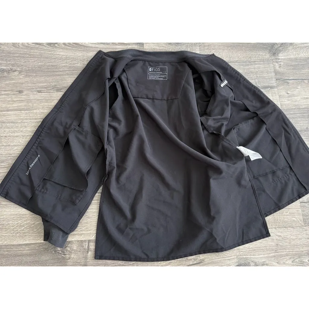 FIGS Unisex Scrub Jacket Black Size S‎ Full-Zip Workwear with Pockets - Image 7