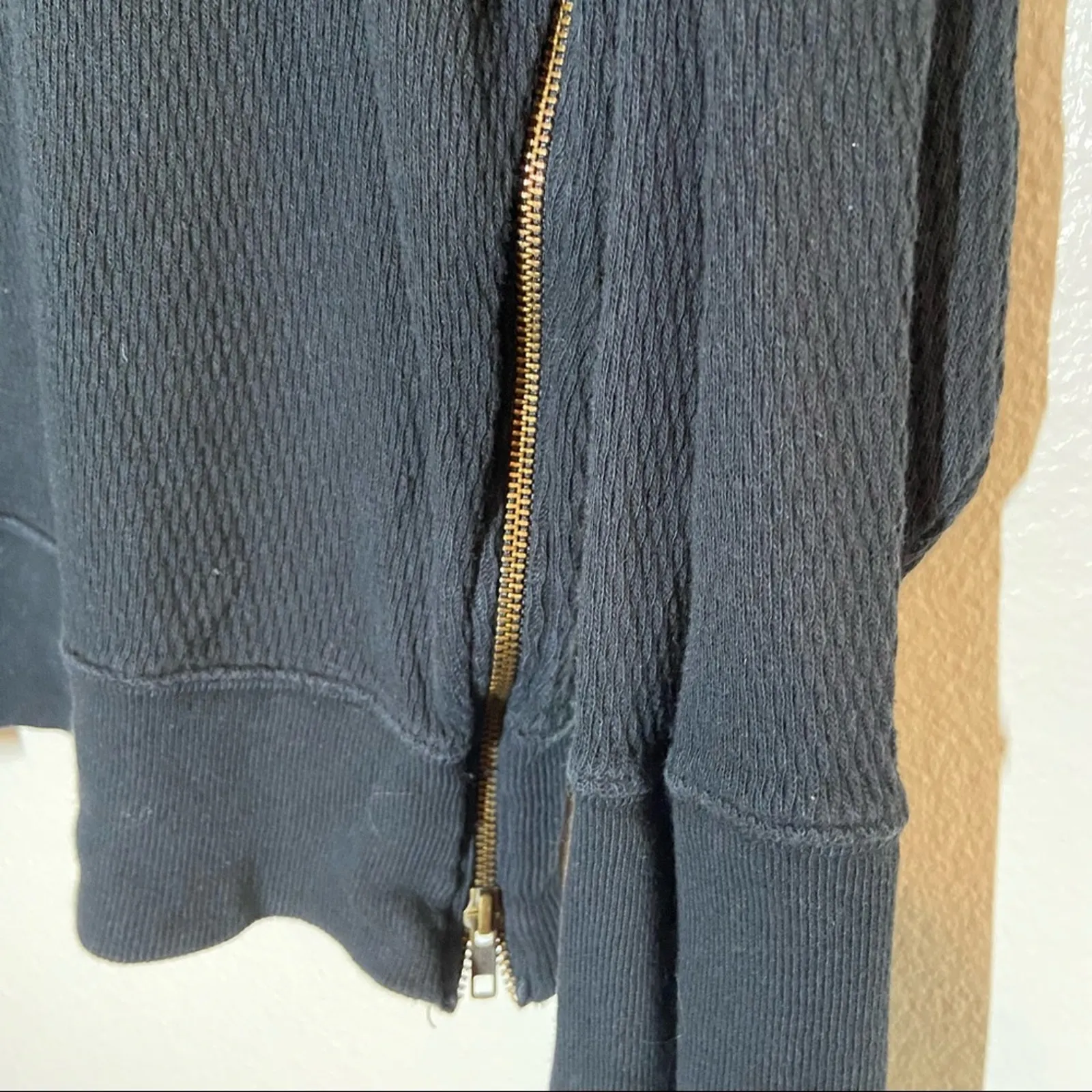 Current/Elliott Thermal Long Sleeve Gold Side Zip Black 0 XS - Image 2