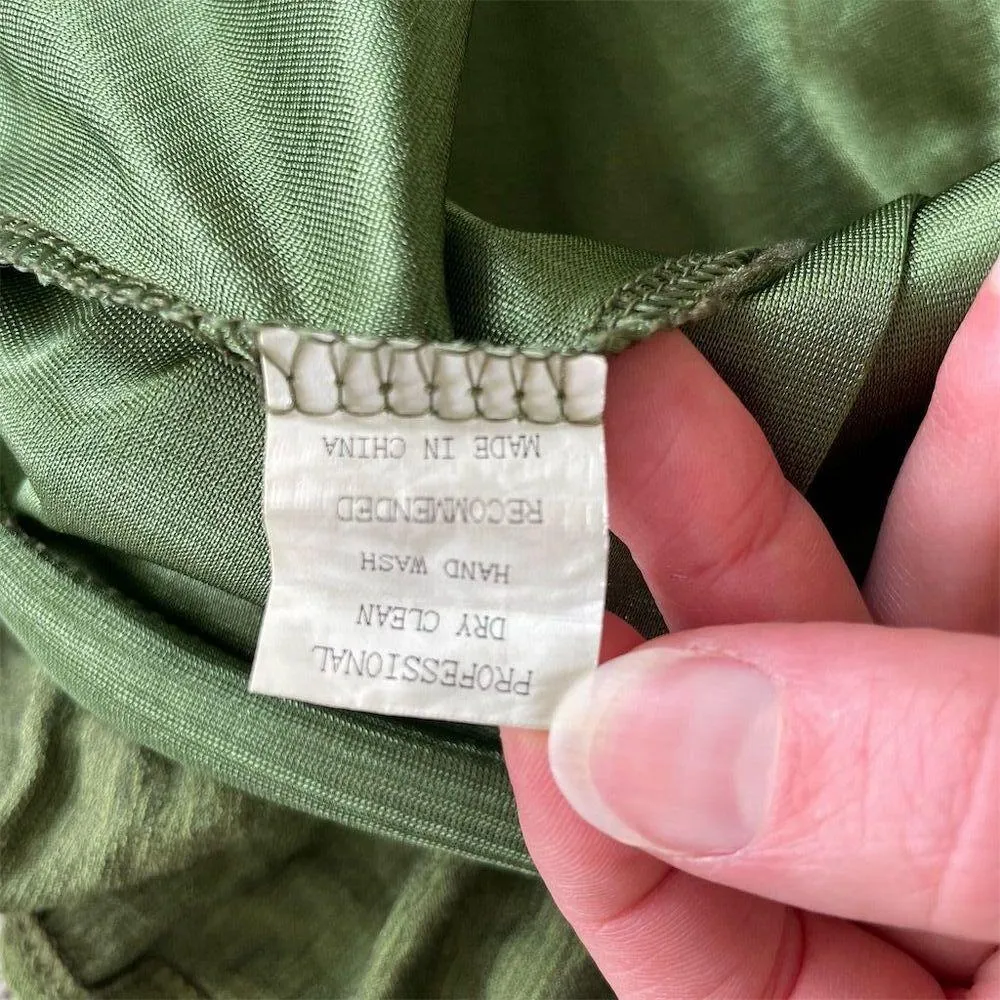 MIHOLL Green Tiered Mini Dress Size Small Knee Length Casual Short Sleeve - Image 13