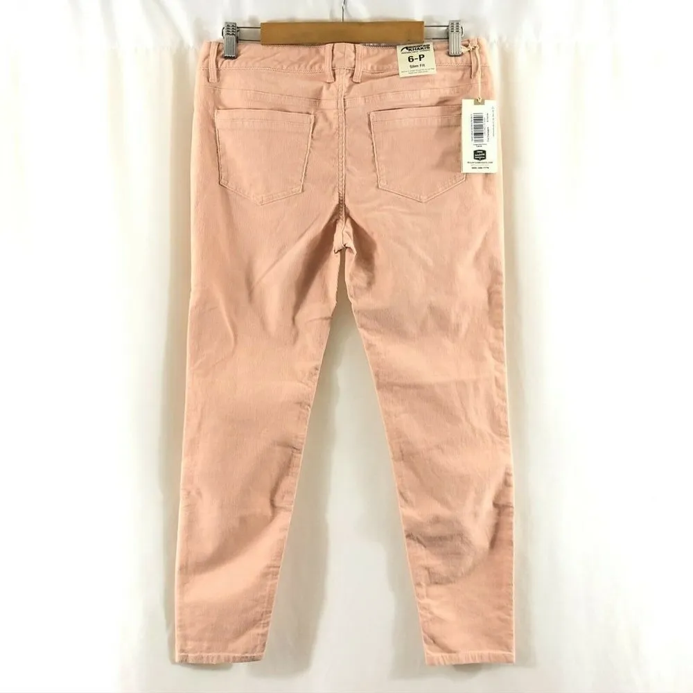 Mountain Khakis Womens Canyon Cord Pants Corduroy Skinny Pink Slim Fit 6P - Image 2