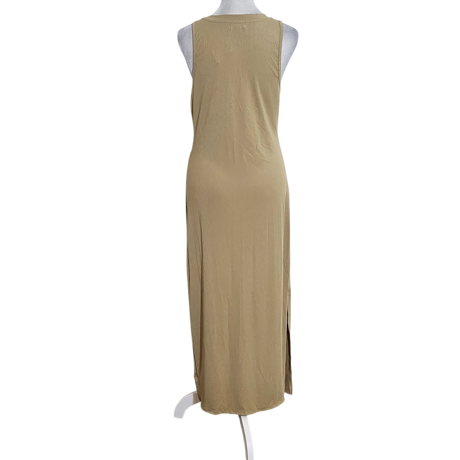 Love J Tan Sleeveless Bodycon Midi Dress NWOT Size XL Stretchy Ribbed Knit Dress - Image 2
