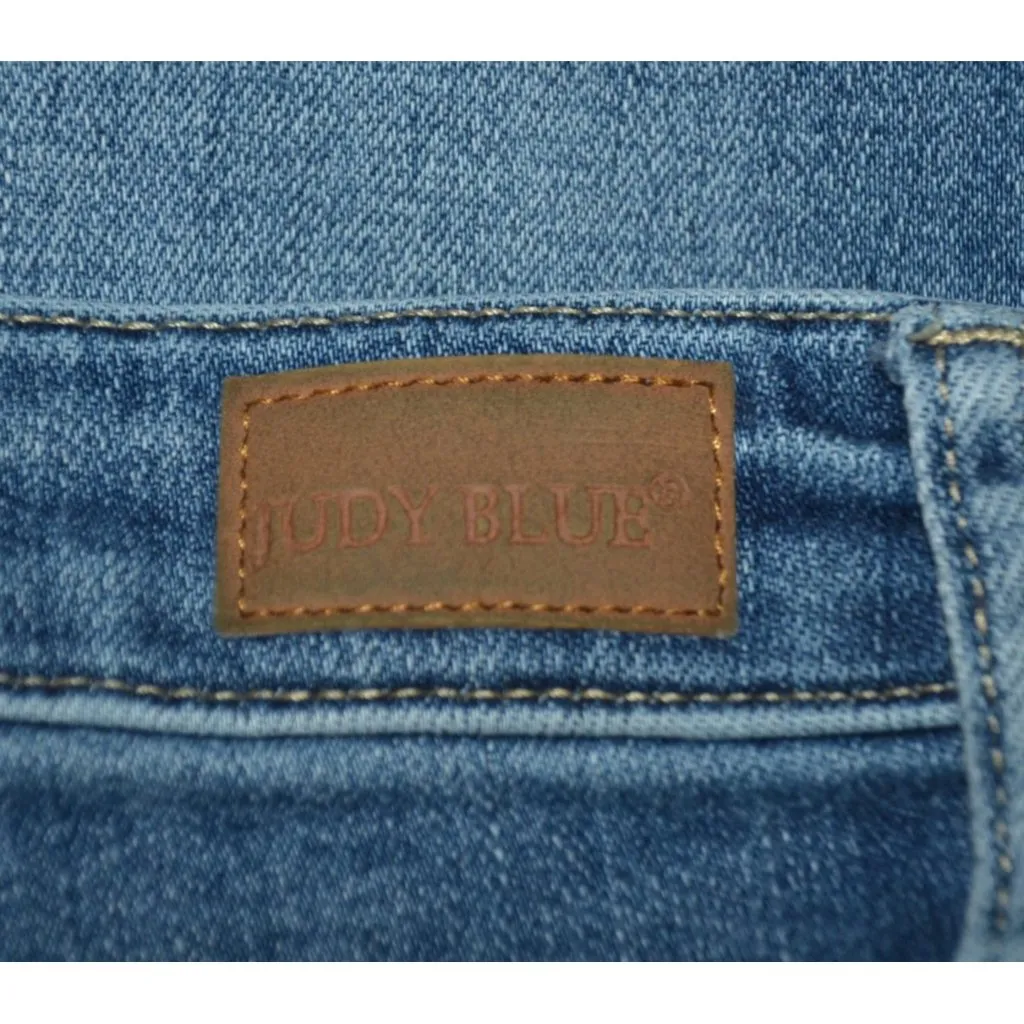 Judy Blue Distressed Ankle Skinny Fit Blue Jeans Size 9/29 Split Raw Hems Casual - Image 9