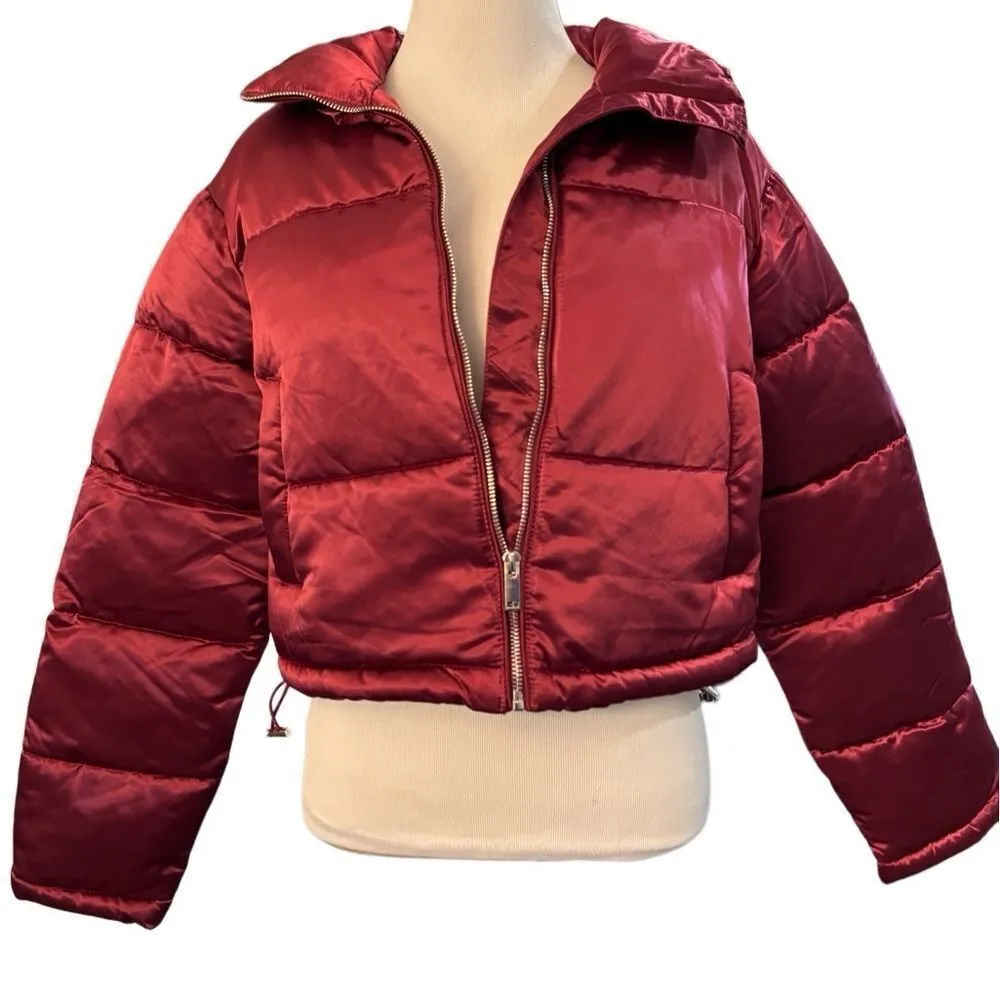 NWT 7 For All Mankind Metallic Crop Puffer Jacket - Image 3