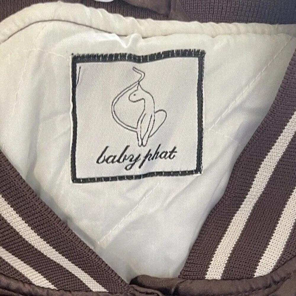 Vintage Baby Phat Puffer Bomber Jacket Satin Liner White Stones Women’s Sz 2XL - Image 9