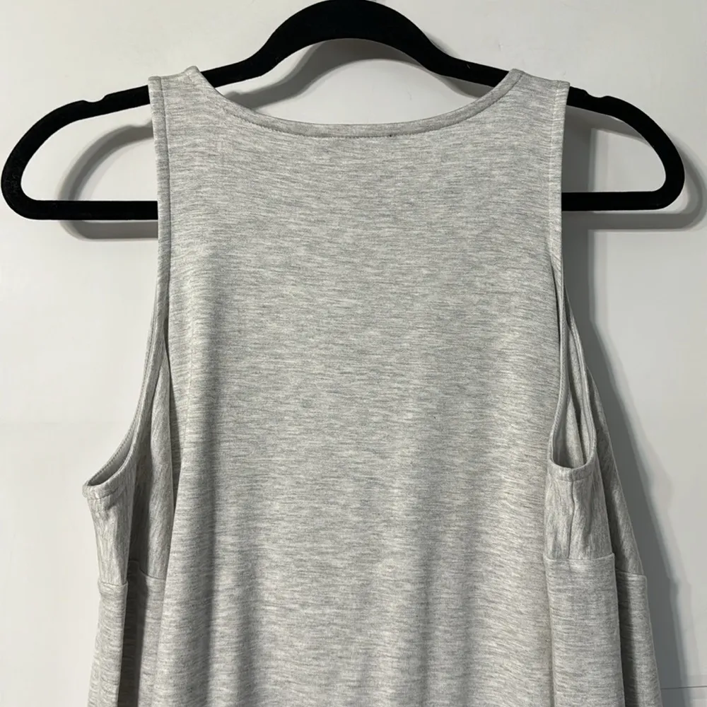 V Neck Faux Wrap Open Shoulder Sweatshirt Grey Size M NWT - Image 10