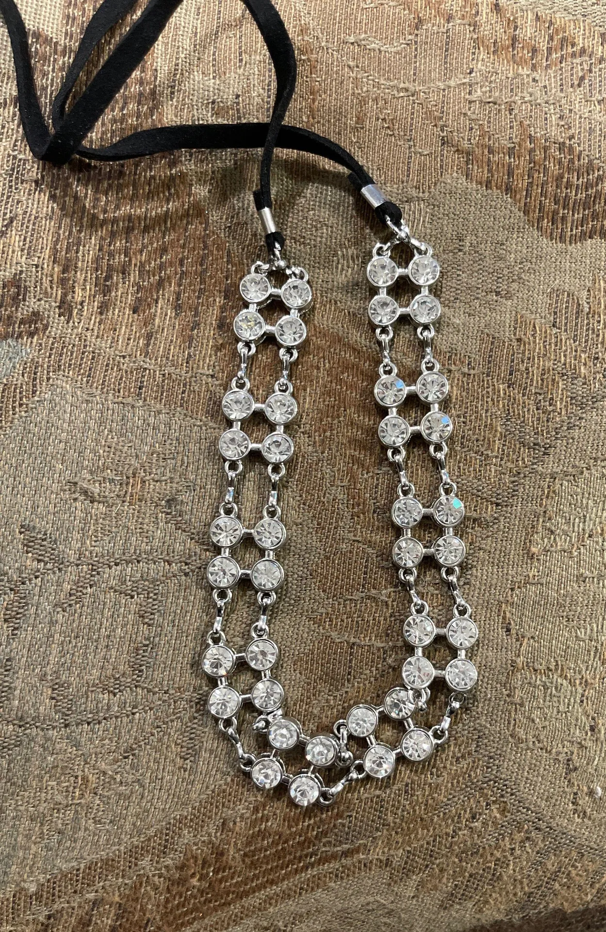 Diamond Choker Necklace Black - Image 2