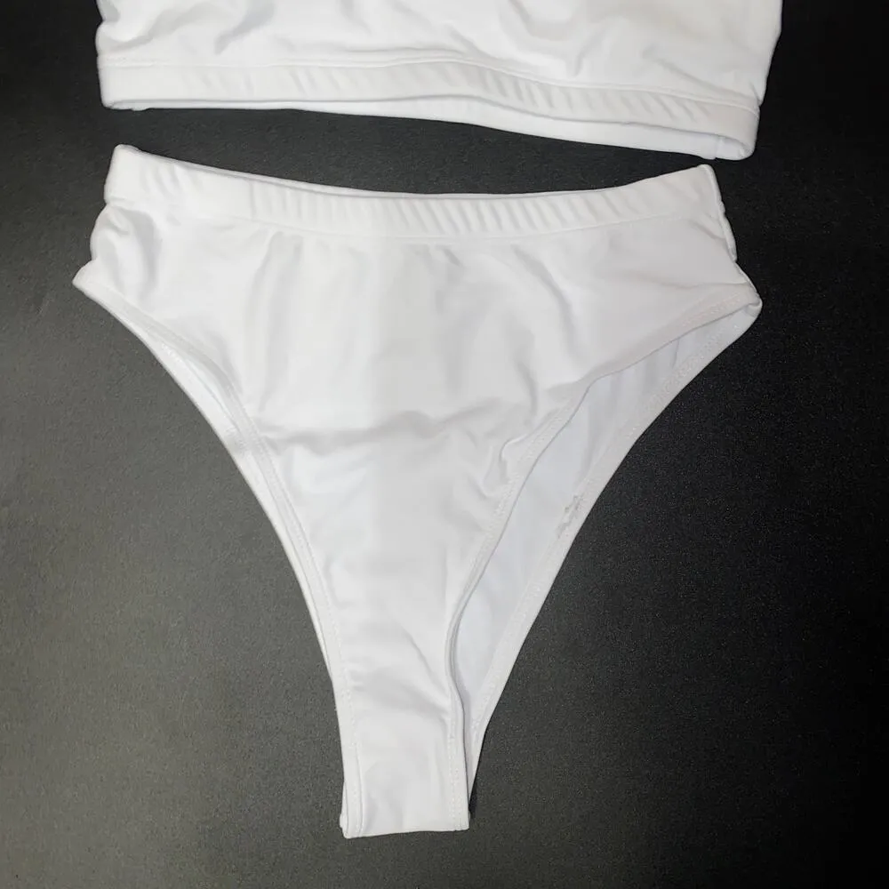 NWT Frederick's of Hollywood Vedra White Bikini Swim Bathing Suit Size Small - Image 4