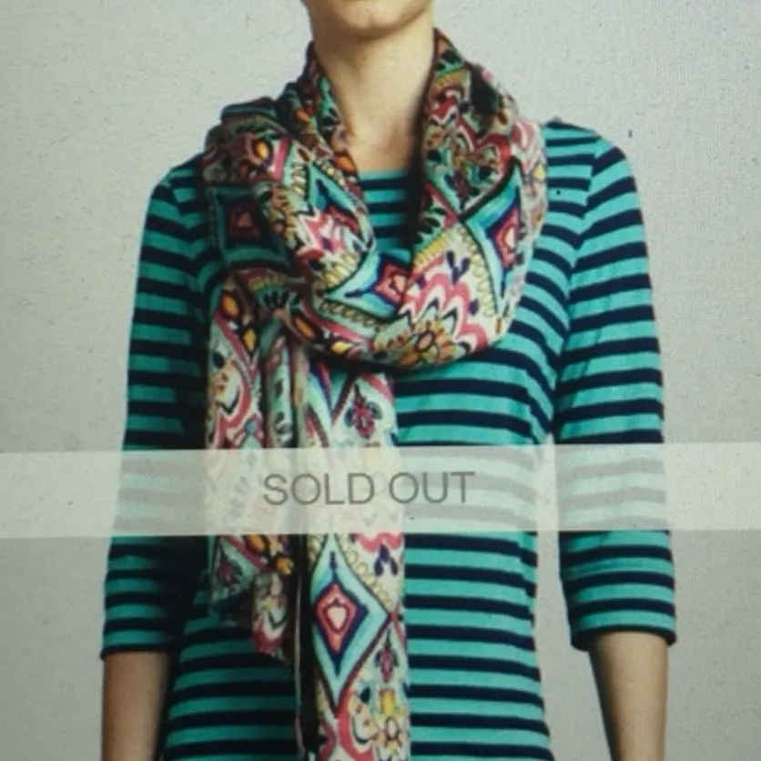 Lilly Pulitzer Sloane Satin Weave Silk Wool Blend Scarf in Crown Jewels NWOT - Image 4