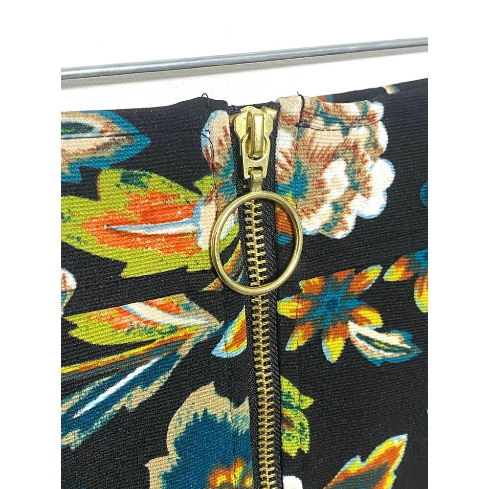 Inc International Concepts Zip Front Ring Pull Floral Bright Stretch Womens 10 - Image 3