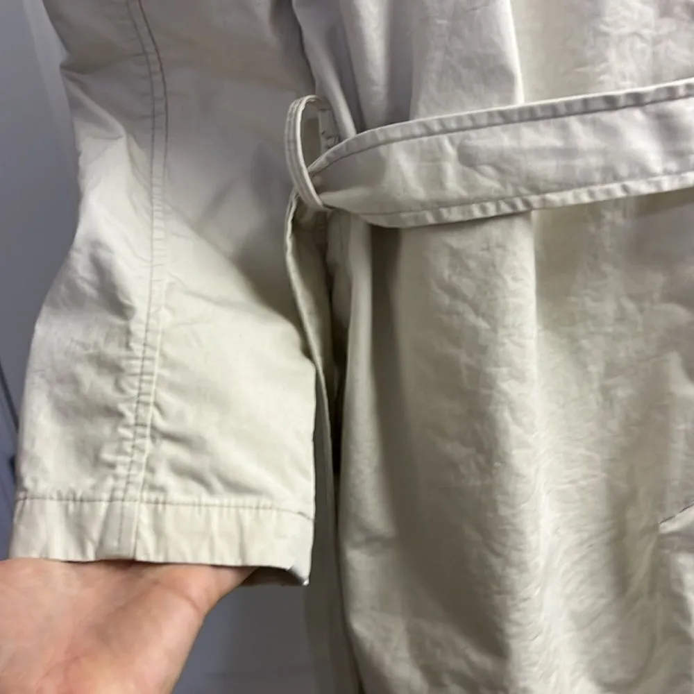 Old Navy Vintage Cream Women’s Long Sleeve Button Down Trench Coat w/ Belt-Large - Image 13