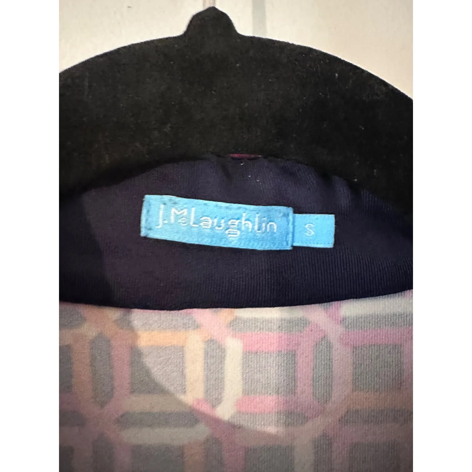 J McLaughlin Sleeveless Mock Neck Geometric Print Quarter Zip Golf Polo Shirt S - Image 4