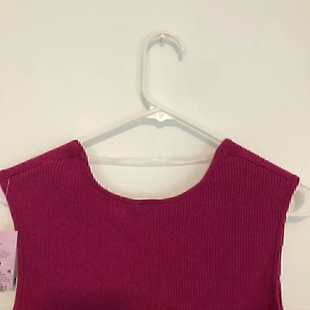 NEW NWT WILD FABLE Ribbed Twist Crop Top Magenta Pink Purple Cropped Y2K Tank - Image 11