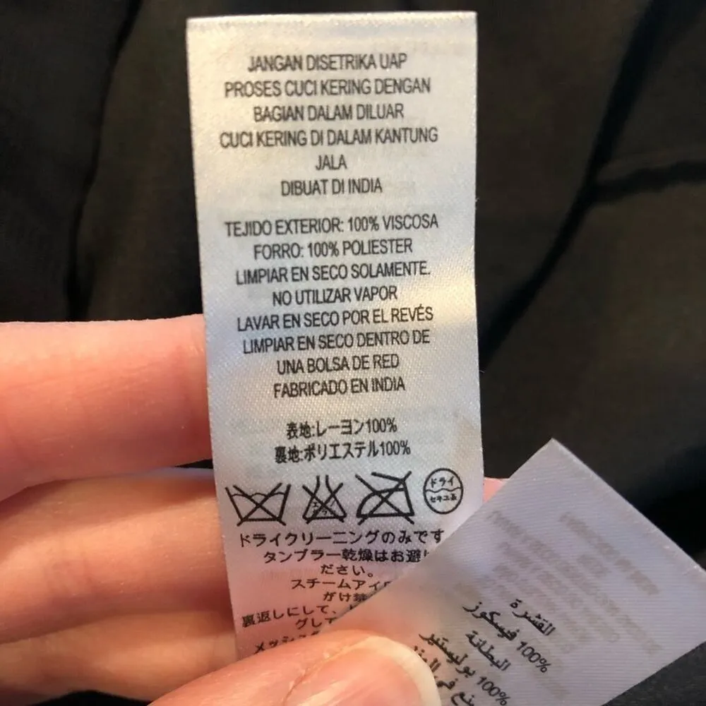 French Connection Black Gold Beaded Cocktail Dress - Image 9