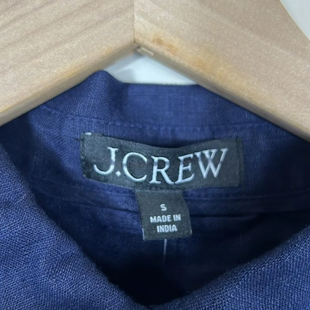 J. Crew Linen Shirt Dress Midi Relaxed-fit short-sleeve - Image 8