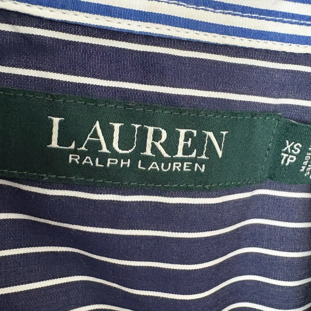 Lauren Ralph Lauren Blue And White Stripe Button Front Dress Size‎ XS - Image 6