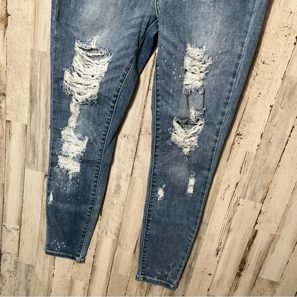 Judy Blue Distressed Skinny Fit Size 9/29 High Rise Waist Medium Wash - Image 2