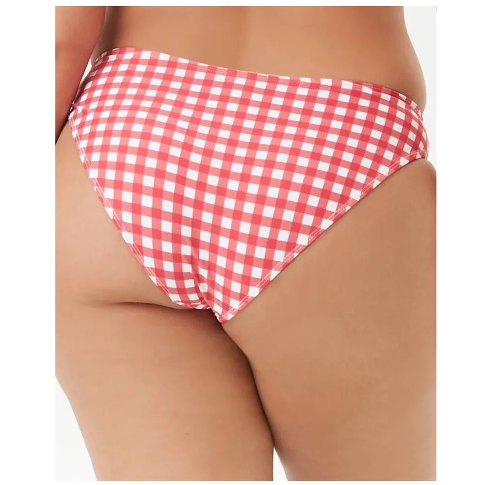 Forever 21 + Plus Red Gingham Printed Bikini Bottom - Image 2
