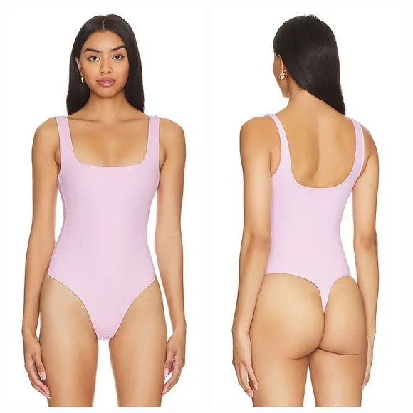 Good American Scuba Modern Tank Bodysuit in Rose Quartz001 - Image 2