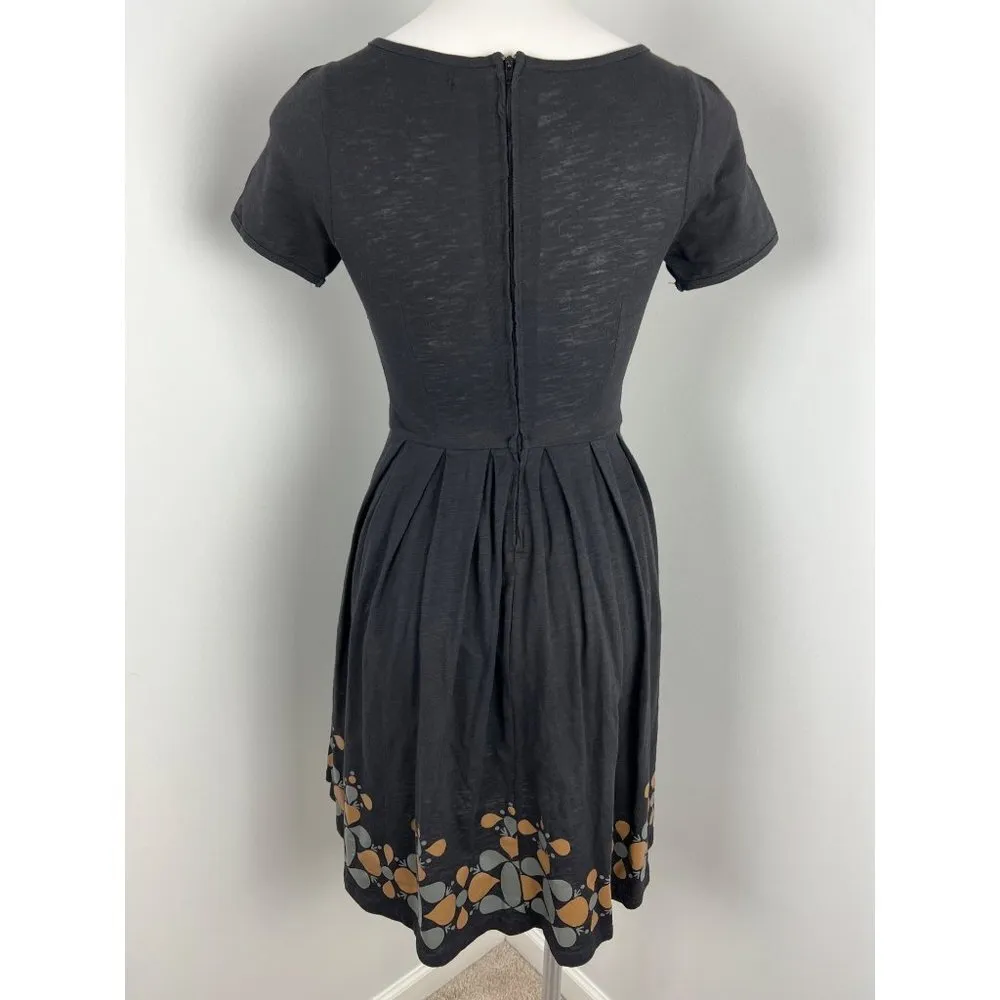 Dear Creatures Short Sleeved Fit & Flare Dress XS Twee Black - Image 4