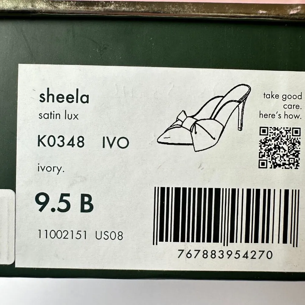 Kate Spade Sheela Satin‎ Lux Ivory Bow SIze 9.5 Stiletto Heel Bridal Wedding NIB - Image 11