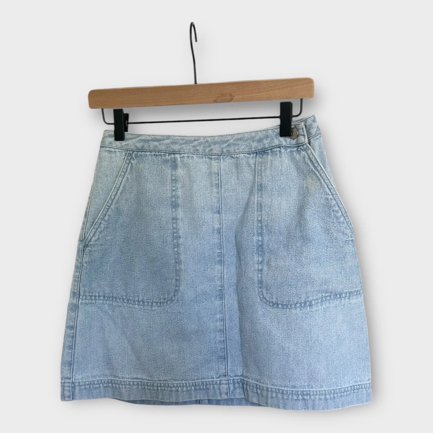 Vintage 90s Lauren Ralph Lauren Light Wash Denim Mini skirt sz 4 Grunge Preppy - Image 6