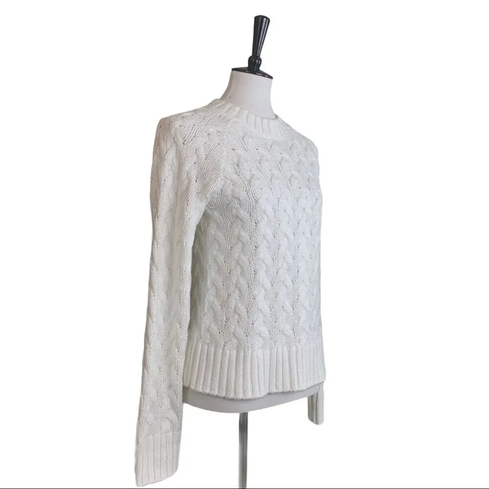 Lucky Brand Women's Quinn White Chunky Cable Knit Sweater Size Small - Image 2