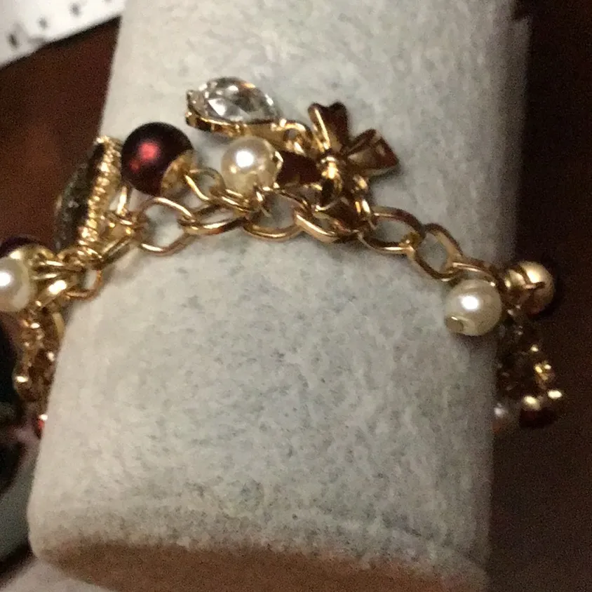 GUESS ROSE GOLD TWO ROW SLIDER CHARM BRACELET - Image 2