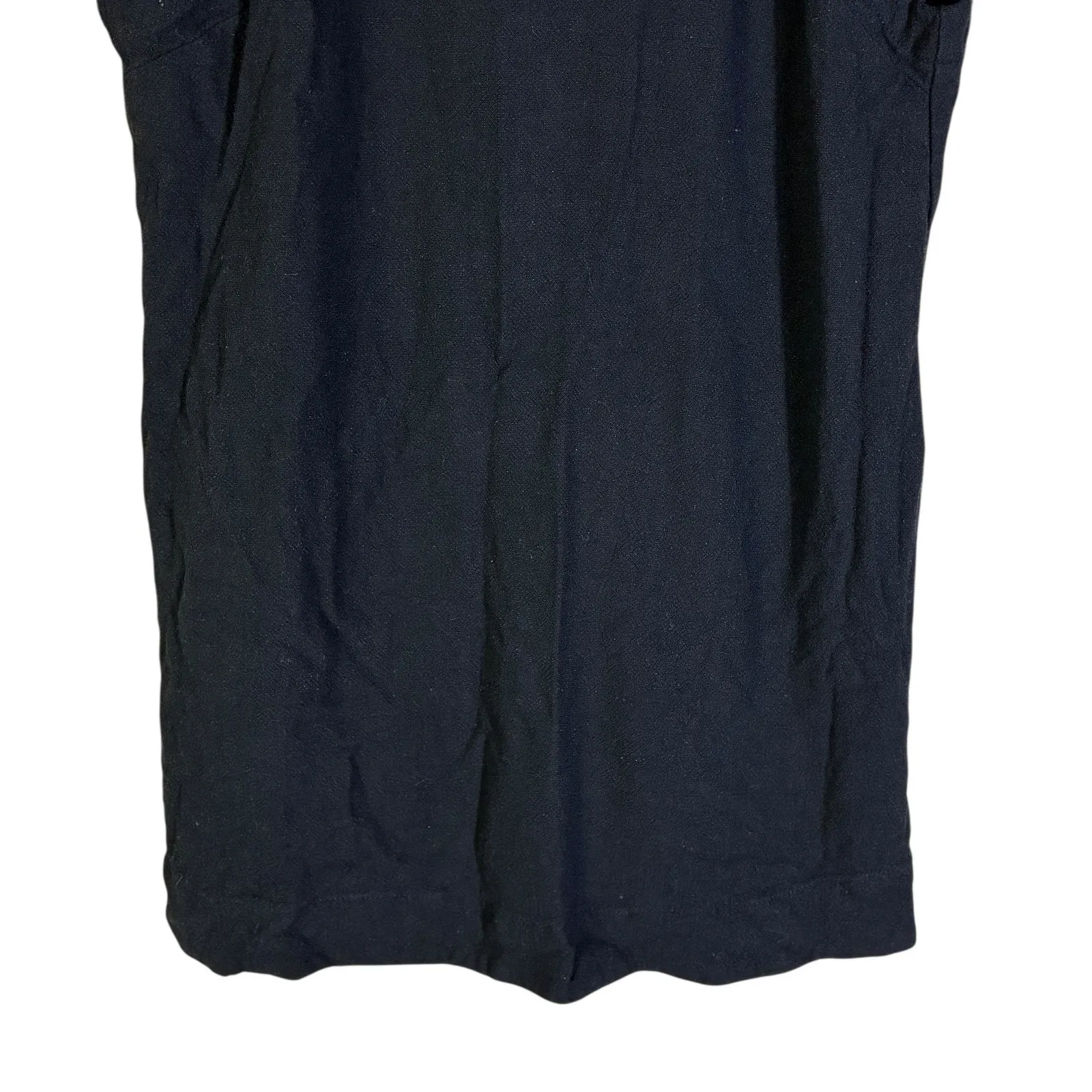 UEU Linen Blend Sleeveless Shift Dress Womens M Black Minimalist Work Classic Size M - Image 4