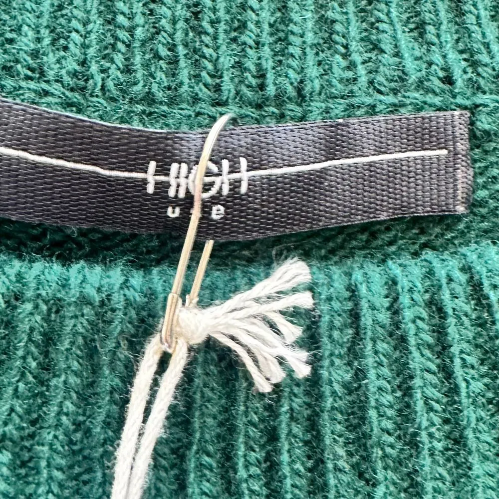NWT HIGH USE‎ 100% Virgin Wool Striped Sweater retail $763 Made in Italy Green Size L - Image 3