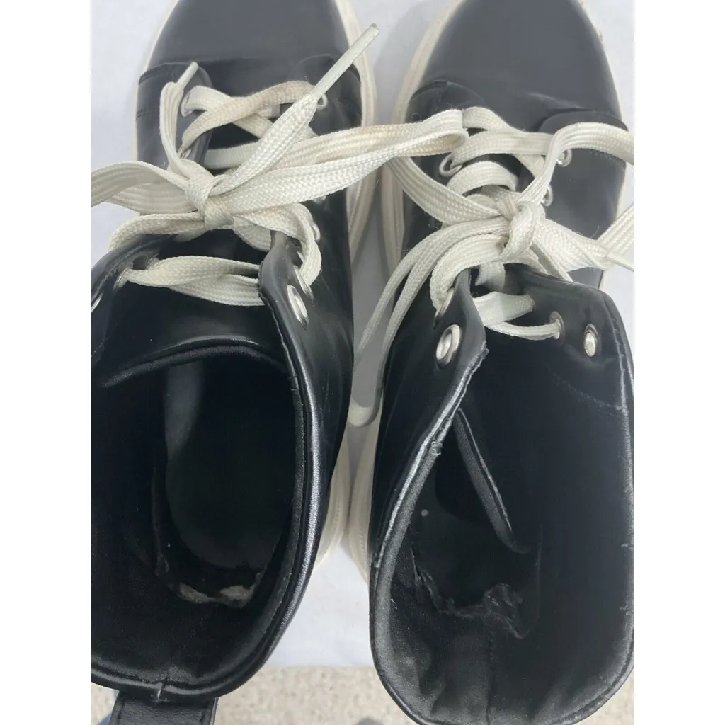 Womans Madden Girl Chuckl 7 Black Platform Wedge High Top Lace Up Sneakers - Image 6