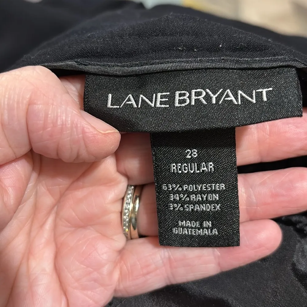 Black dress pants s 28 Lane Bryant wide leg cuffed hem stretch wide waist - Image 6