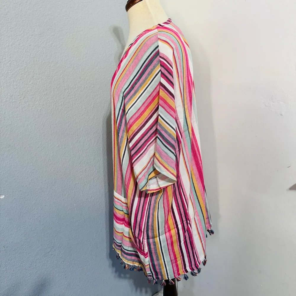 Main Strip Pink and White Blouse Elegant Top - Image 11