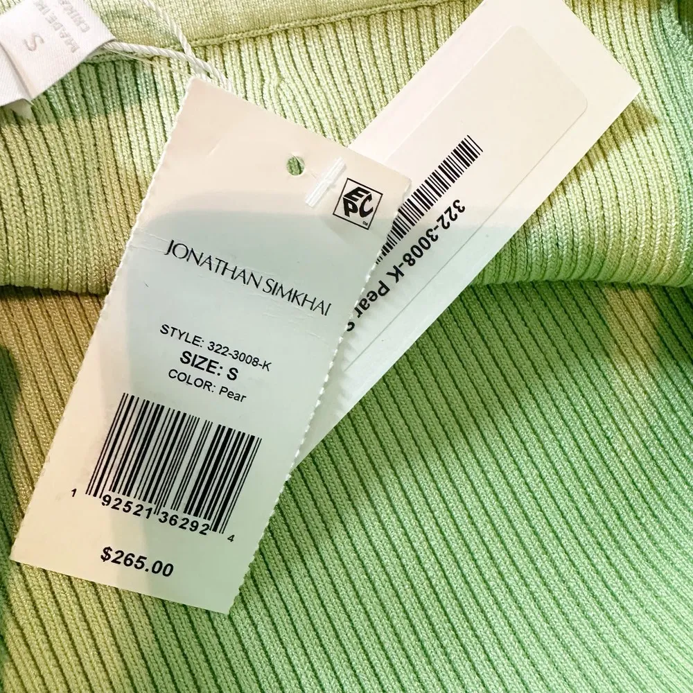 Jonathan Simkhai Page Compact Rib Mini Skirt Size Small Pear - Image 5