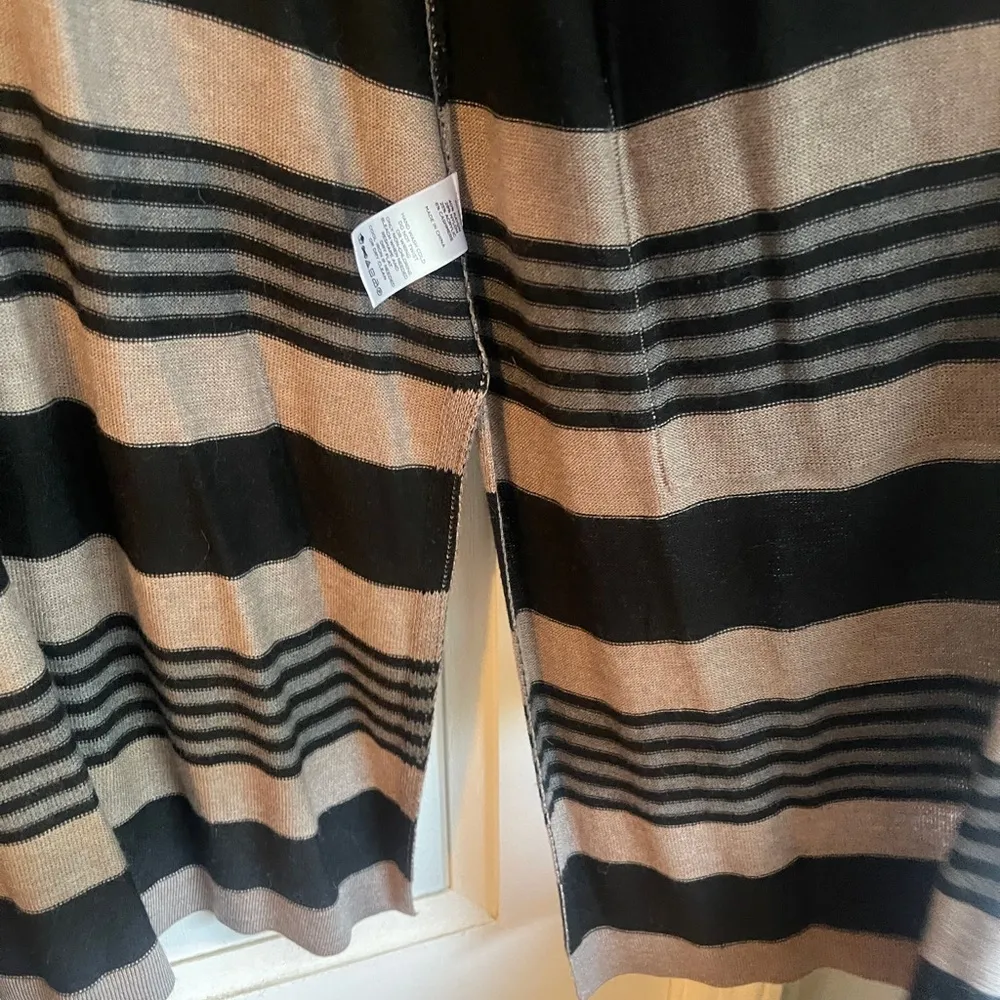 Laurie Felt Los Angeles Black and Tan Striped Cardigan Size M - Image 6