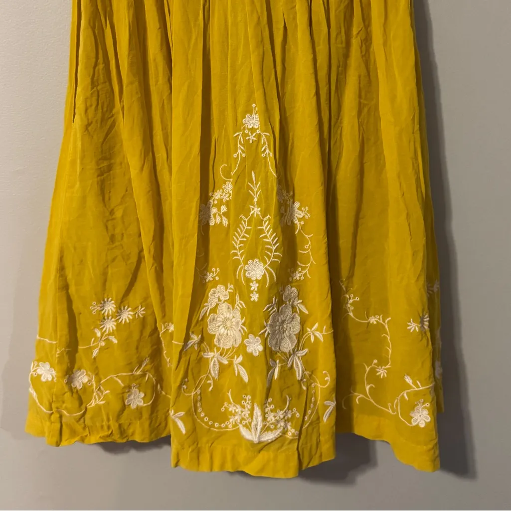 Moulinette Soeurs Vetements Sleeveless Button Down Collared Vibrant Yellow Dress - Image 8